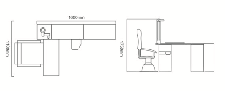 YDL-930 Ophthalmic Combination Unit - Motorized Eye Exam Chair and Table System with Sliding Desktop