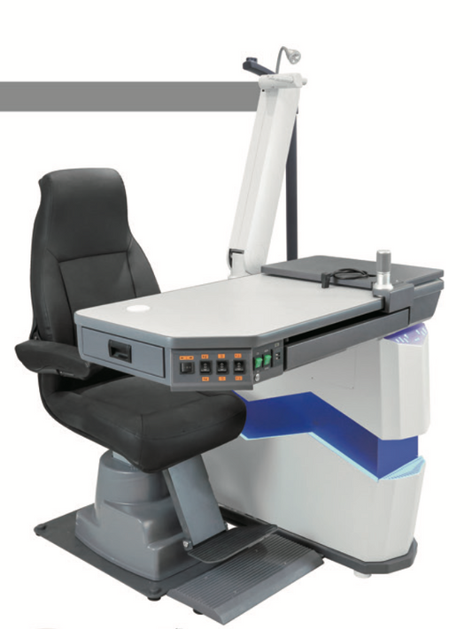 X-03 Ophthalmic Combination Unit - Motorized Eye Exam Chair with Rotating & Sliding Tabletop