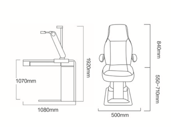 X-03 Ophthalmic Combination Unit - Motorized Eye Exam Chair with Rotating & Sliding Tabletop